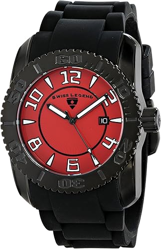 Amazon Com Swiss Legend Men S 20068 Bb 05 Commander Collection Black Ion Plated Red Dial Watch Watches