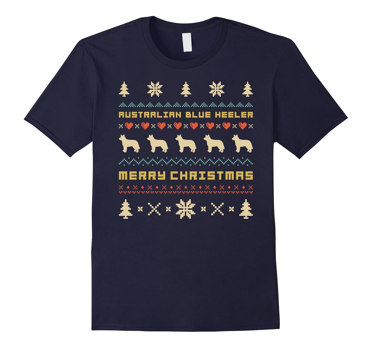 Australian Blue Heeler Ugly Christmas Sweater T-shirts-Rose