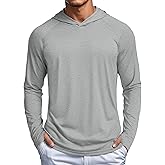 MAGCOMSEN Men's UPF 50+ Sun Shirts Long Sleeve Fishing Hoodie Shirt Lightweight Athletic Swim Running Hiking Rash Guard