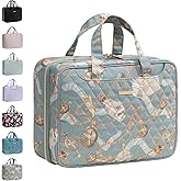 Everfun Hanging Travel Toiletry Bag Valentine's Day Gifts for Women Traveling With Leakproof Compartment Makeup Cosmetic Organizer Dopp Kit Travel Accessories Essentials Must Have