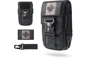 WYNEX Tactical Molle Phone Pouch with Compass Buckle, Tactical Phone Holster Molle Cell Phone Pouch Universal Belt Waist Bag 