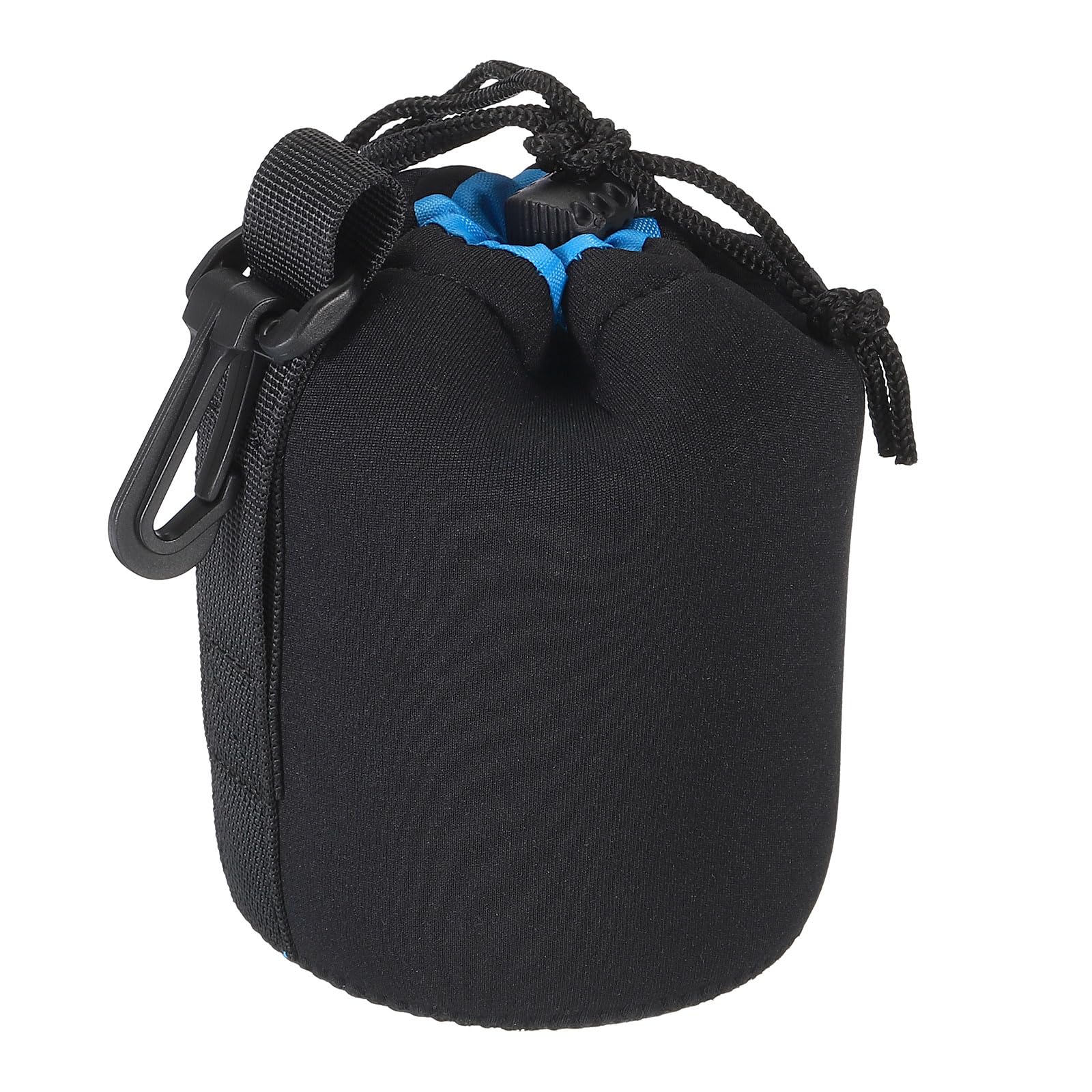 PATIKIL Camera Lens Bag, 3.3" IDx5.5 H Drawstring Lens Pouch with Thick Protective Neoprene, Lens Case for DSLR Camera Lens, Water Coffee Cups, Black, Blue