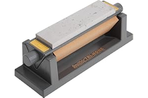 SMITH'S Smith’s TRI6 Arkansas Tri-Hone Stone Sharpening System Grey 6” Fine, Medium, & Coarse Stones 3-Way Honing Nonslip Rubber Feet Restore Tools, Hunting, Kitchen, Fishing & Pocket Knives