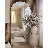 SUNQUEEN 71"×32" Mirror Full Length, Arched Full Length Mirror with Stand, Standing Floor Mirror Wall, Hanging or Leaning Large Full Body Mirrors for Bedroom Living Room (Black)