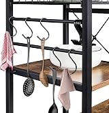 Yaheetech Industrial Baker's Rack Kitchen Island with Mesh Basket Shelves view 8