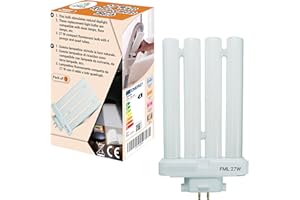 ARSUK 27W CFML27W 4-Pin GX10Q-4 Compact Fluorescent Bulb, 6500K Daylight White Energy Saving Lamp – Replacement for Light Bulbs for Desk, Office, Reading & Study Lamps