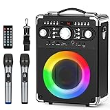 Karaoke Machine with 2 Wireless Microphones for