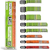 EZUVITA 25-Piece Jigsaw Blades Set with Storage Case–CR-V&HSS Steel, Assorted T-Shank Replacement Jig Saw Blades for Cutting Wood, Plastic and Metal