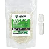 XPRS Nutra Delayed Release Size 00 Empty Capsules - 100 Count Clear Empty Vegan Capsules - Fillable Vegetarian Pills - DIY Vegetable Capsule Filling - Veggie Gel Caps for Do-It-Yourself Supplements