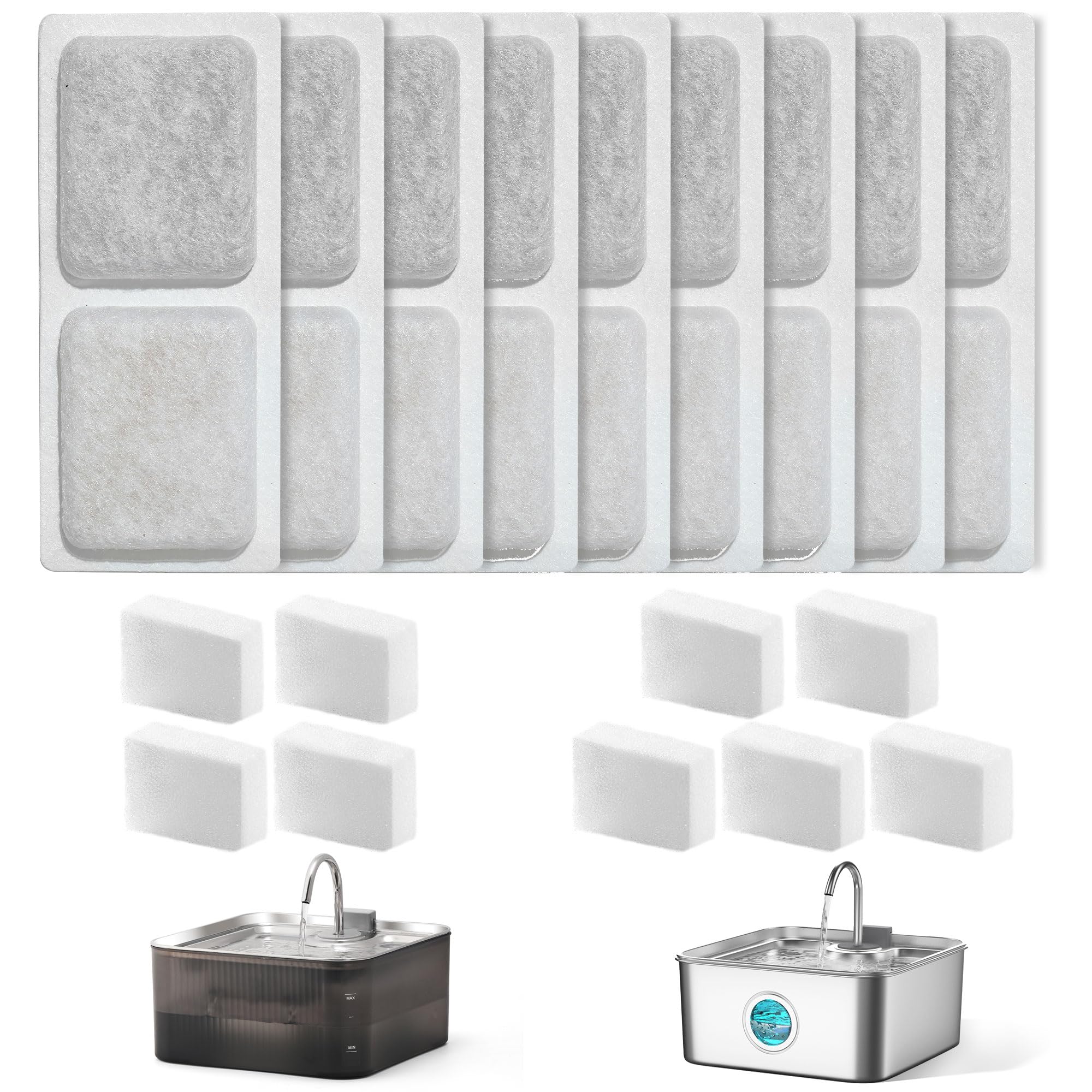 FUKUMARU Drinking Fountain Filter 9 Pieces for Cats and Dogs, Compatible with Fukuamru 7L Square Water Dispenser (Square Water Dispenser)