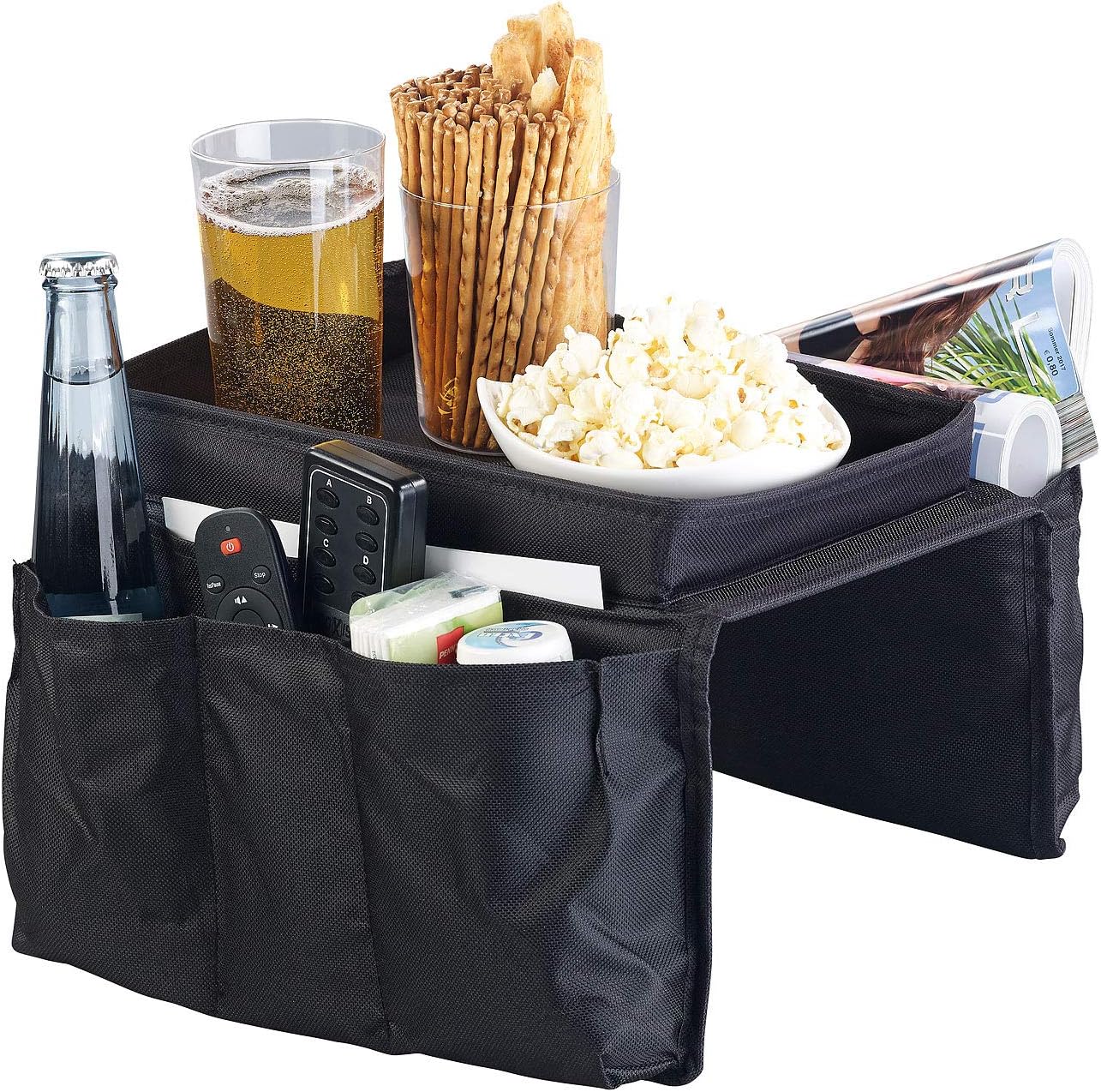 infactory Sofa Butler mit 5 Taschen und Ablagefläche für Snacks und Getränke