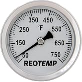 REOTEMP S1-F73 Magnetic Analog Surface Thermometer, 50 to 750 Fahrenheit