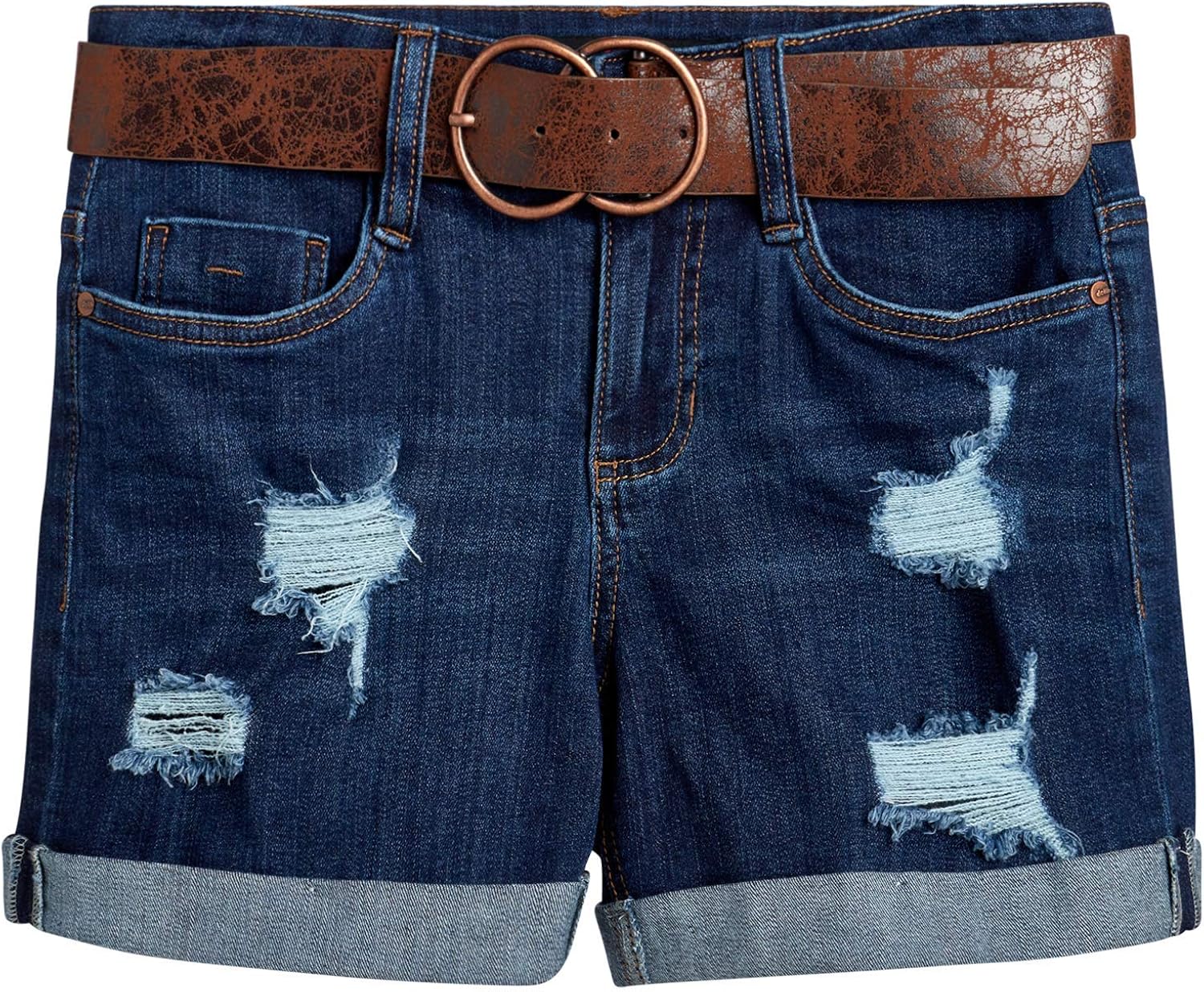 stretch waist jean shorts