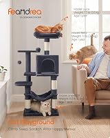 Feandrea Cat Tree Tower 112 cm Multi-Level Plush Condo with 4 Scratching Posts view 3