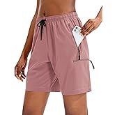 SANTINY Women's 5''/ 7''/9'' Hiking Cargo Shorts Quick Dry Lightweight Summer Shorts for Women Athletic Golf Zipper Pockets