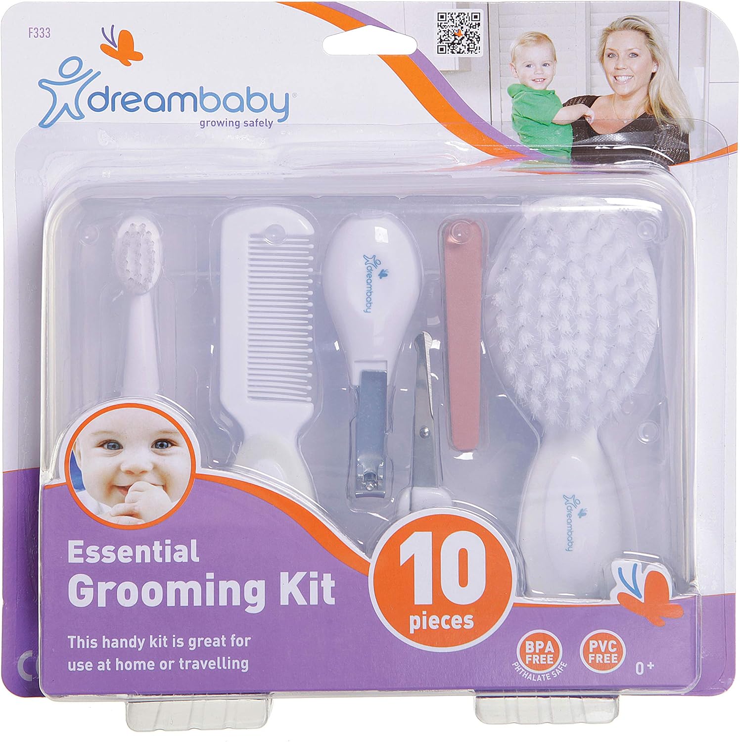 Dreambaby Essentials Grooming Kit in Hard Case (10 Pieces, White) - Image 4