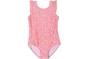 LIZENS Girls Swimsuit Kids Scalloped One Piece Ruffle Swimsuit Girls Swimwear Print