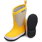 Jozniera Unisex-Child Toddler Rain Boots, Waterproof Rubber Kids Rainboot,Insulated Rubber Neoprene Rain Boots for Kids,Youth (Yellow, Toddler, 7, Numeric, US Footwear Size System, Medium)