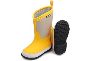 Jozniera Unisex-Child Toddler Rain Boots, Waterproof Rubber Kids Rainboot,Insulated Rubber Neoprene Rain Boots for Kids,Youth