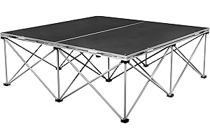 Tetra-Teknica PSR-16 4'x4' Folding Portable Stage Platform Modular Unit with 16” High 9-strut Centipede Riser
