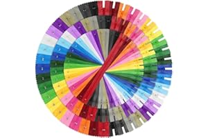 PAXCOO Nylon Zippers in Assorted Lengths and Colors - Bulk Zippers for Making Bags, Pouches, Pillow Covers & Sewing Crafts Projects