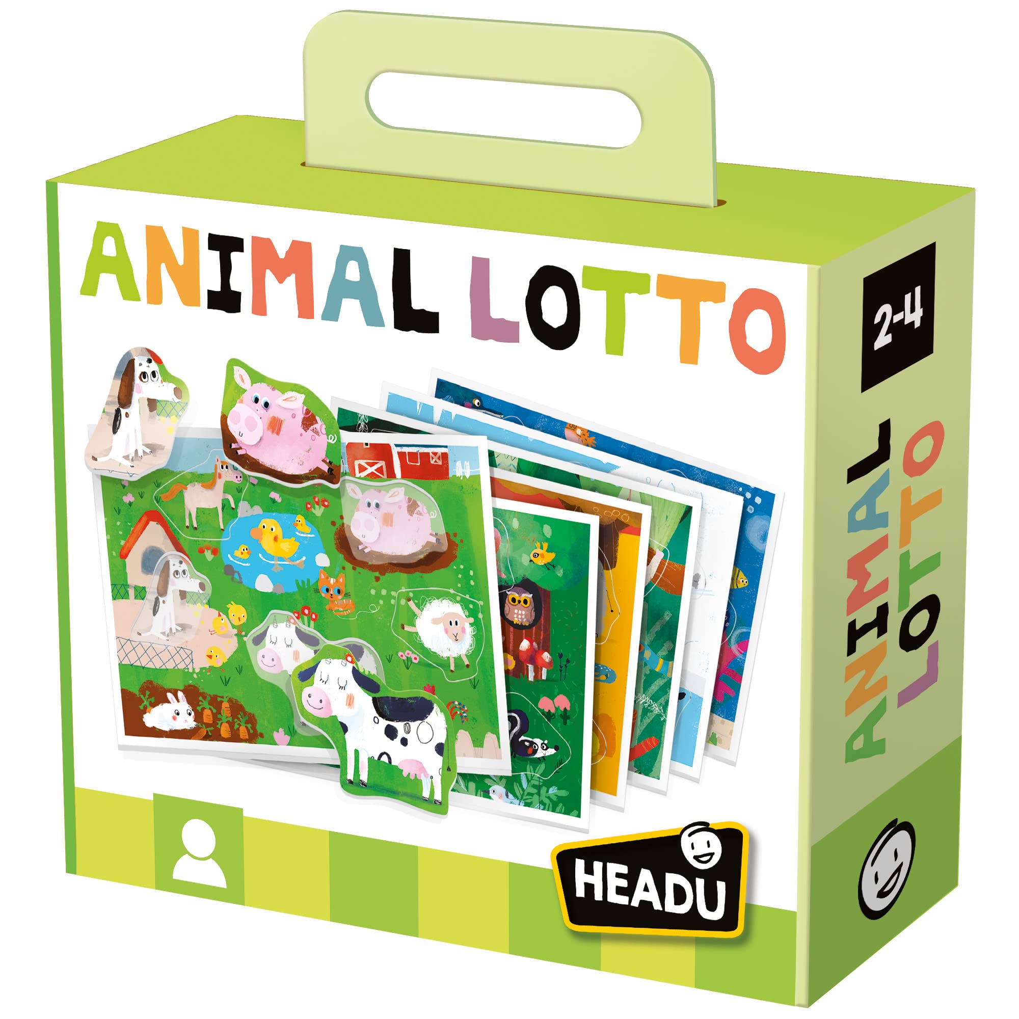Headu - Animal Lotto, Learning Resources, Toddler Learning Toys, Learning Games, Socialising Children, Bingo Game, Age 2-4 Years, 36 Pieces — image 1