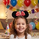 HENBRANDT Mouse Ears Headband with Red Polka Dot Bow - Fancy Dress Accessory view 2