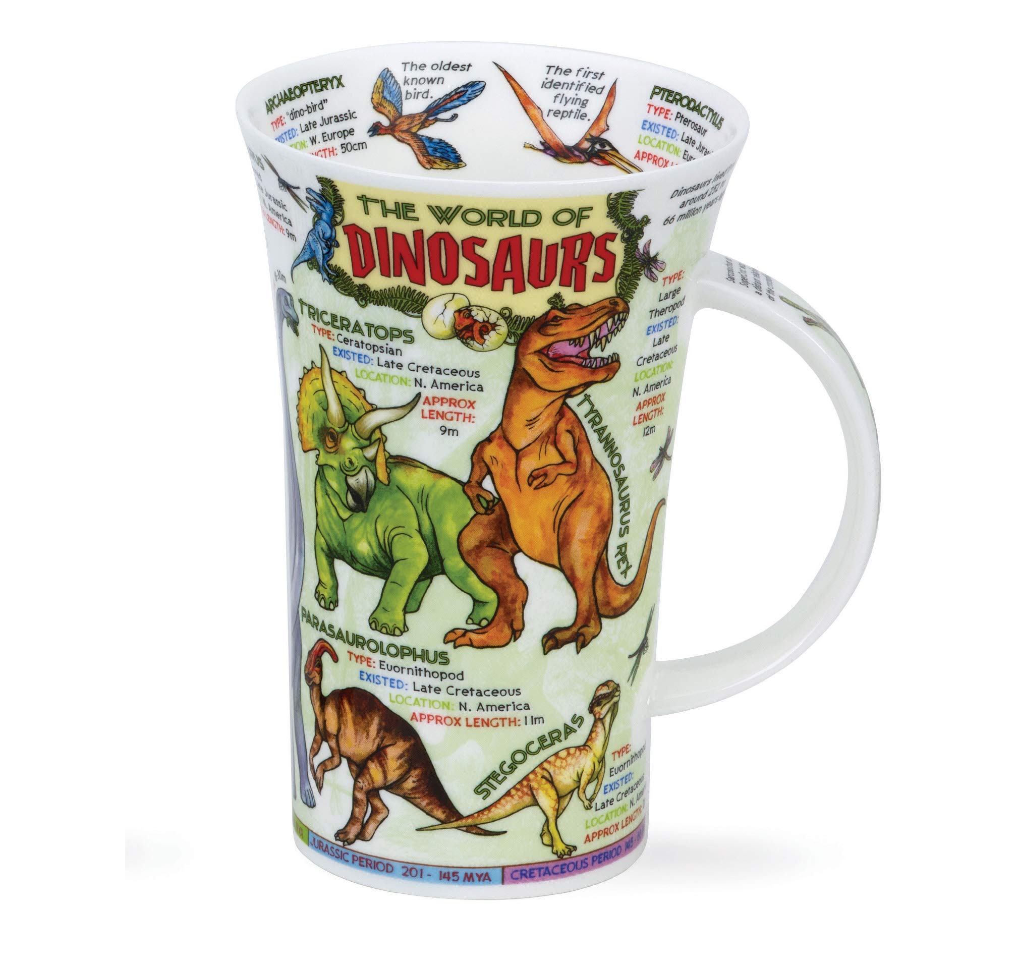 Dunoon Fine Bone China Mug Glencoe Shape - World of Dinosaurs Paleontology