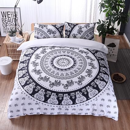 Amazon Com Raytrue X New Boho Bedding Sets Black White Elephant