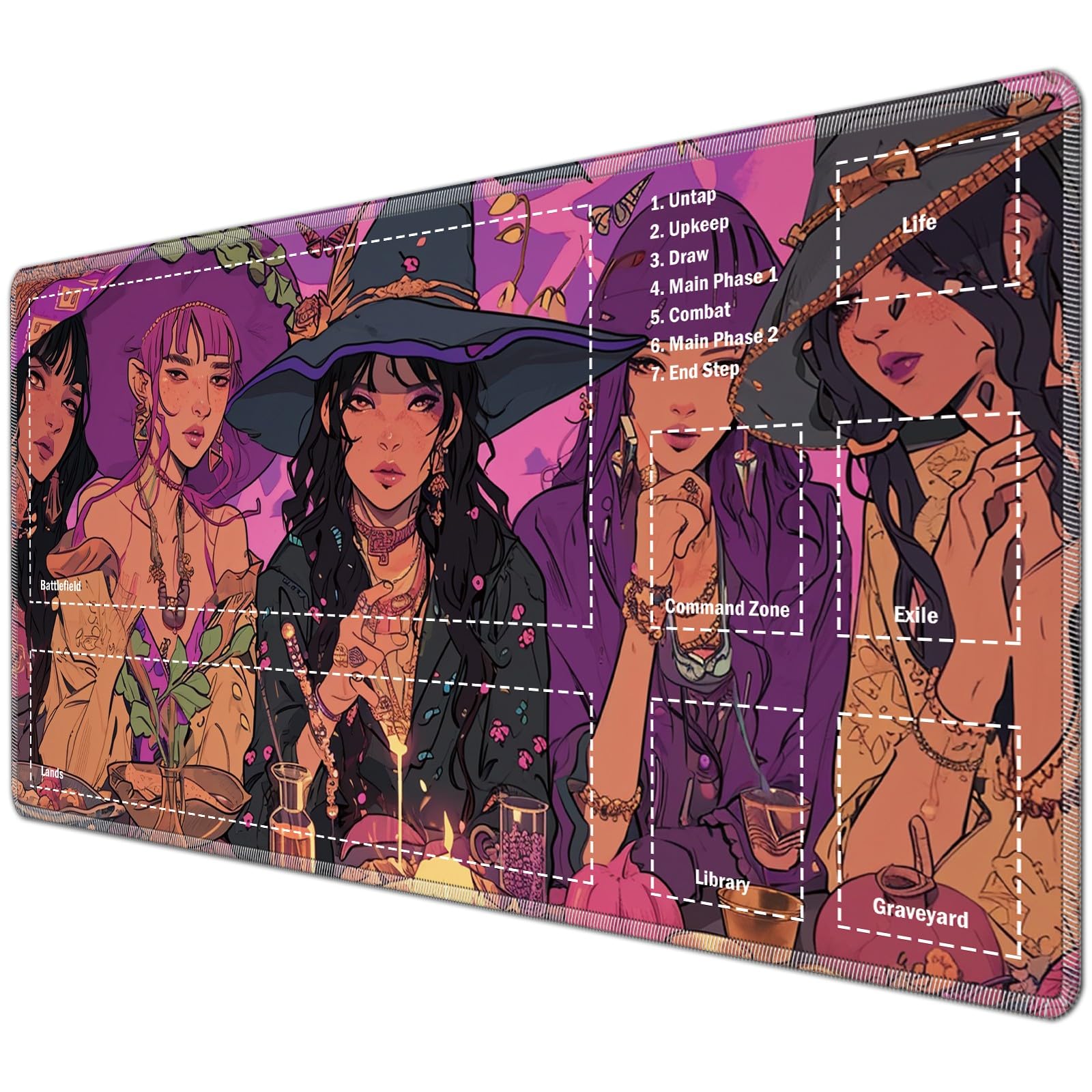 JANENFNA for TCG Playmat with Magic Zones 24 x 14