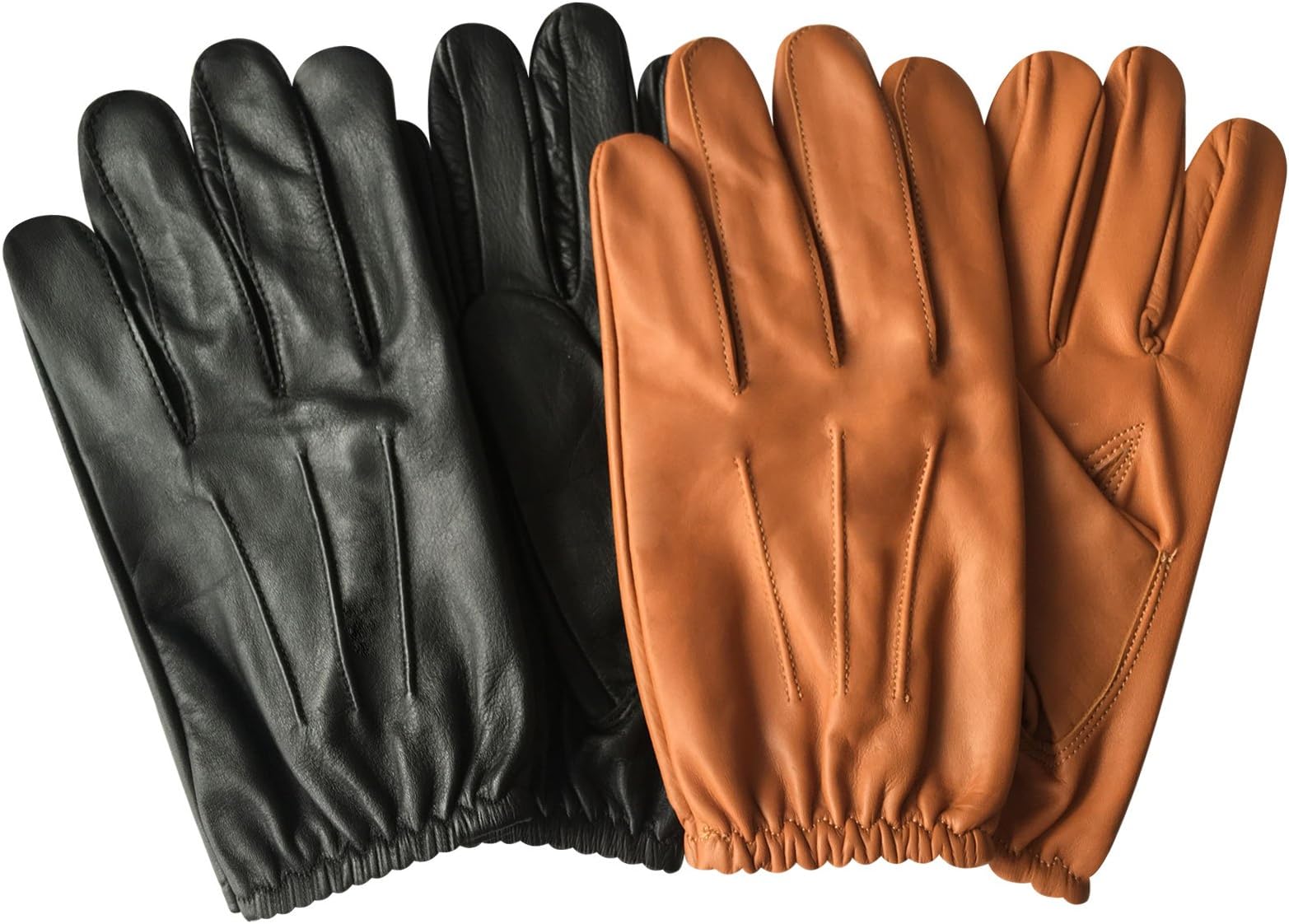 Ultimate Premium Class And Comfortable Men's Classic Slim Fit Fashion Dress, Chauffeur gloves Real Cow Nappa Leather 083 Colour: Tan & Black