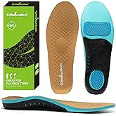OrthoComfoot Plantar Fasciitis Orthotic Insoles - Comfortable High Arch Support Inserts for Women & Men, 220+lbs Heavy Duty Cushion Pain Relief Shoe Insole for Flat Feet - Arch Pain - Heel Pain -Work
