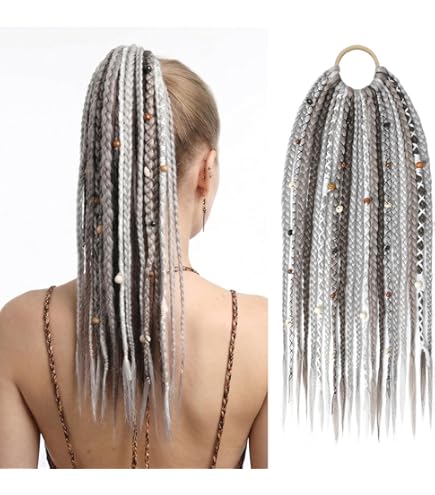Amazon.com : SEIKEA Boho Braided Ponytail Extension with  display picture 1