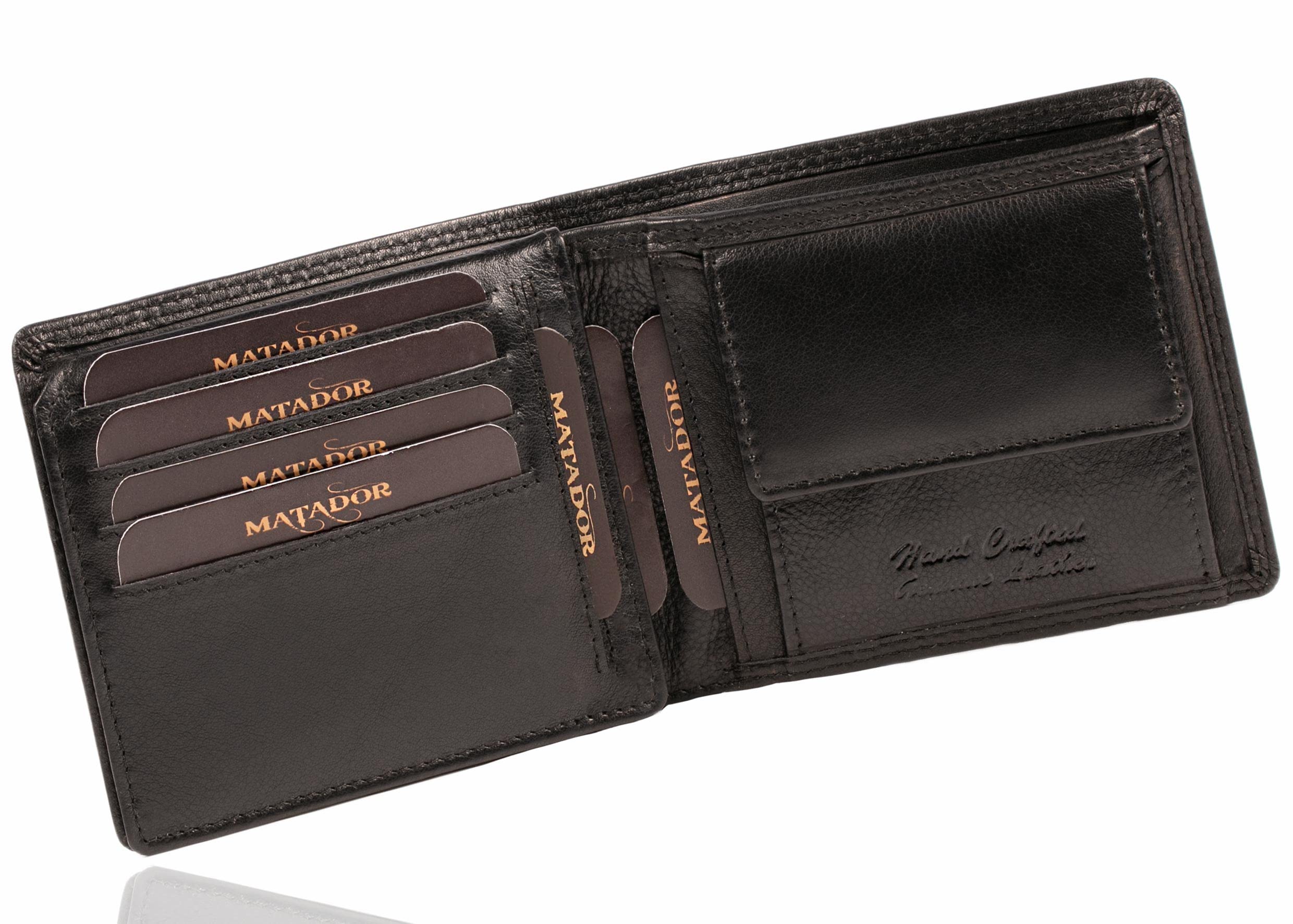 MATADOR® Men's Wallet with TÜV-Approved RFID/NFC Protection, black, 12 x 10 x 2 cm, Vintage