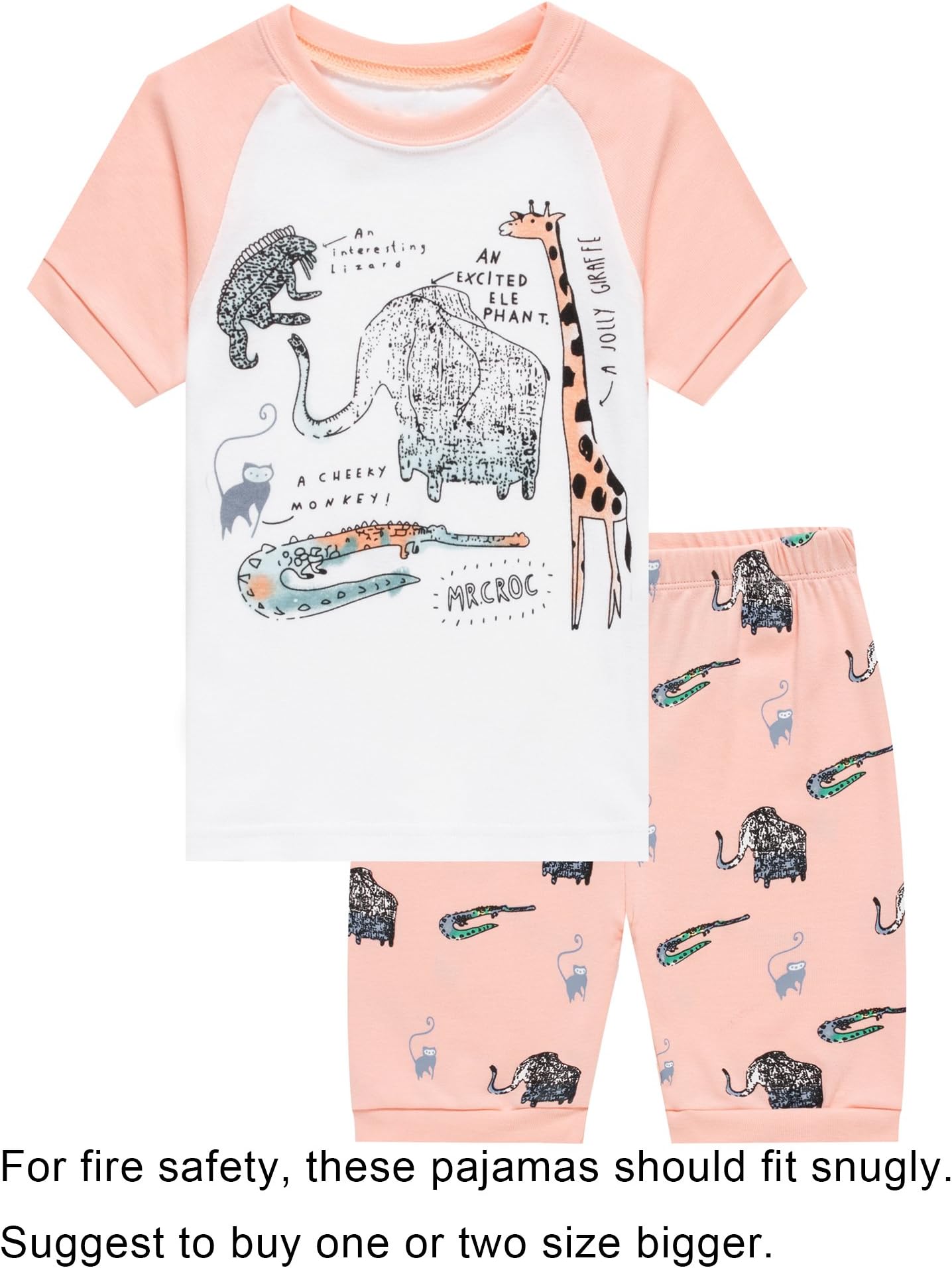 Little Girls Snug-Fit Pajamas Short Sets 100% Cotton Toddler Pjs 5