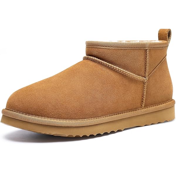 5/mo - Finance Women's Slippers Platform Mini Boots For Women Suede Leather Indoor/Outdoor Anti-Slip Slipper Comfy Fur Fleece Lined Sneakers Short Ankle Boot