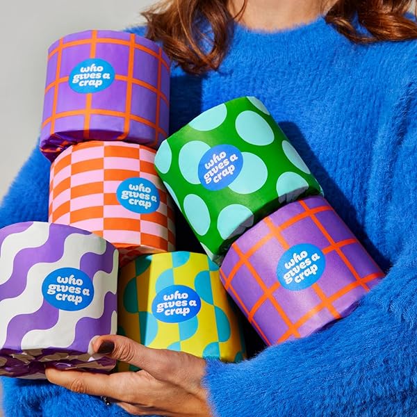 WHO GIVES A CRAP | 100% RECYCLED TOILET PAPER, 16 ROLLS, 330 SHEETS, BIODEGRADABLE & ECOFRIENDLY, SOFT & STRONG, VIRGIN TREE FREE, BULK TOILET PAPER