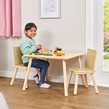 Liberty House Toys Kids Pinewood Table and 2 Chairs Set Natural Wood view 4