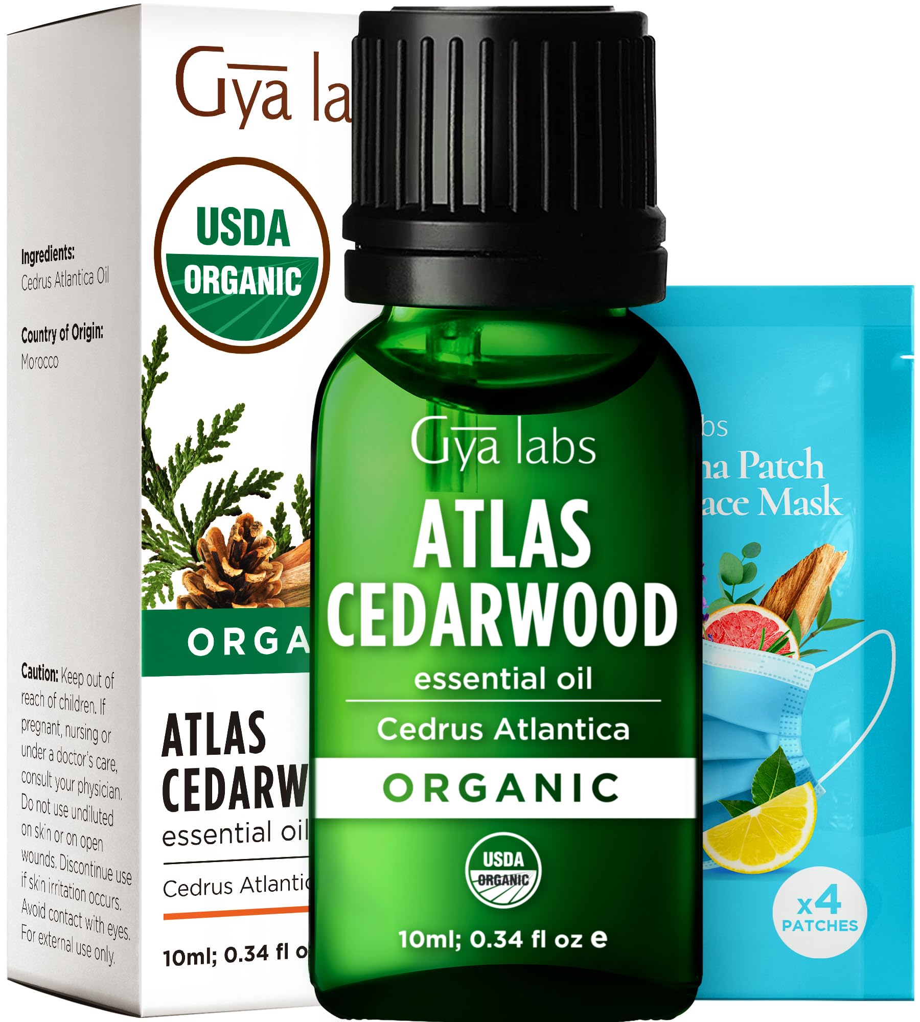 Gya Labs Organic Cedarwood Essential Oil for Diffuser - 100% Pure and Natural Cedarwood Oil for Skin & Hair, Cedar Essential Oil, Atlas Cedarwood Essential Oils Organic, Self Care Gift (10ml)