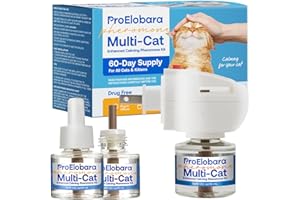 PROELOBARA Cat Calming Pheromone Diffuser: Cat Calming Pheromones Diffusers for Multicat - Reduces Stress and Anxiety with Calming Pheromones - Helps Control Bad Behavior with Calm Pheromone 60 Day (Blue)