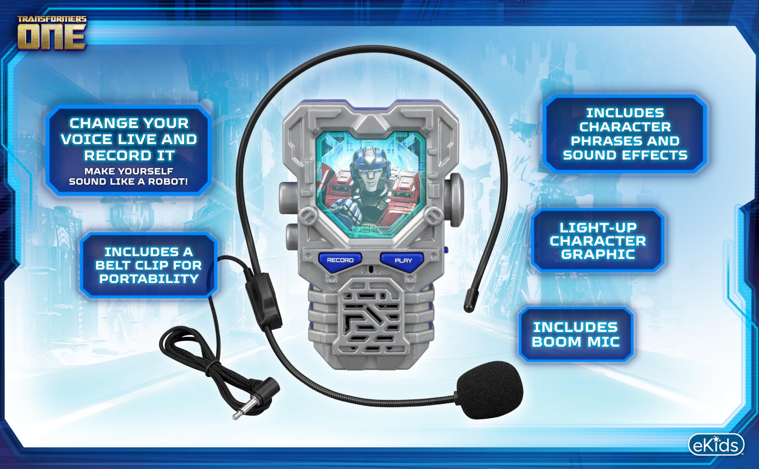 eKids Transformers Toy Voice Changer for Kids with Sound Effects, Designed for Fans of Transformers Toys