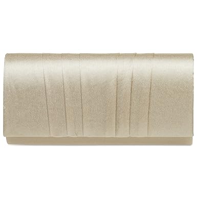 CASPAR TA390 elegante Damen Satin Clutsch Tasche Abendtasche mit vertikalen Falten