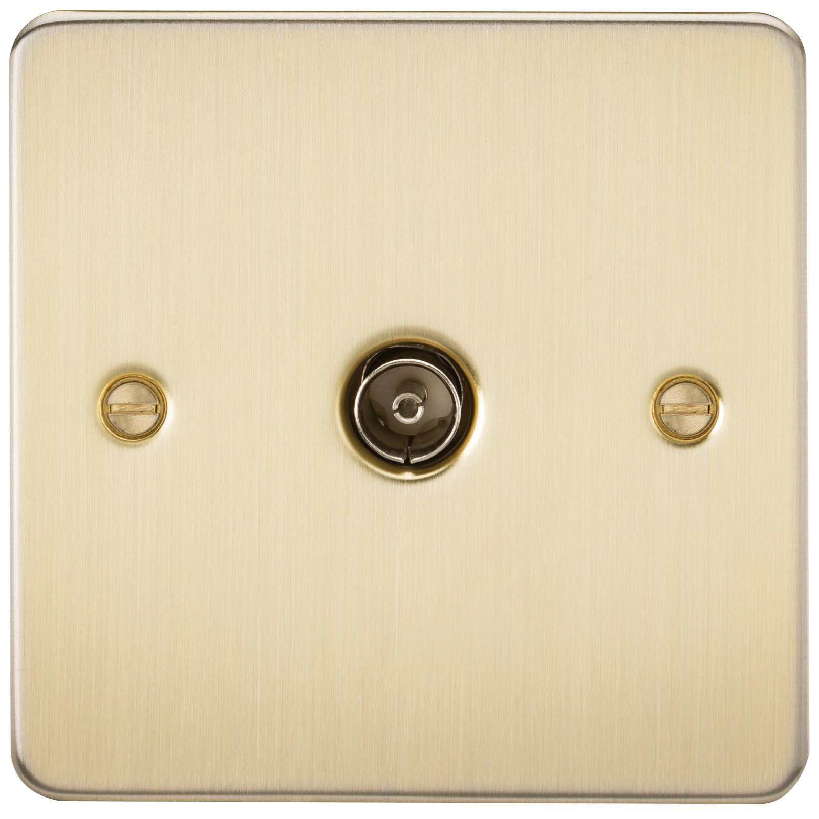 Knightsbridge FPAV0100BB Flat Plate 1G Tv Outlet (Non-Isolated) -Brushed Brass, 230 V