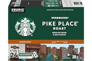 Starbucks Pike Place Medium Roast K-Cups, Single Serve Keurig Compatible Coffee Pods for Keurig Brewers - 24 Capsules