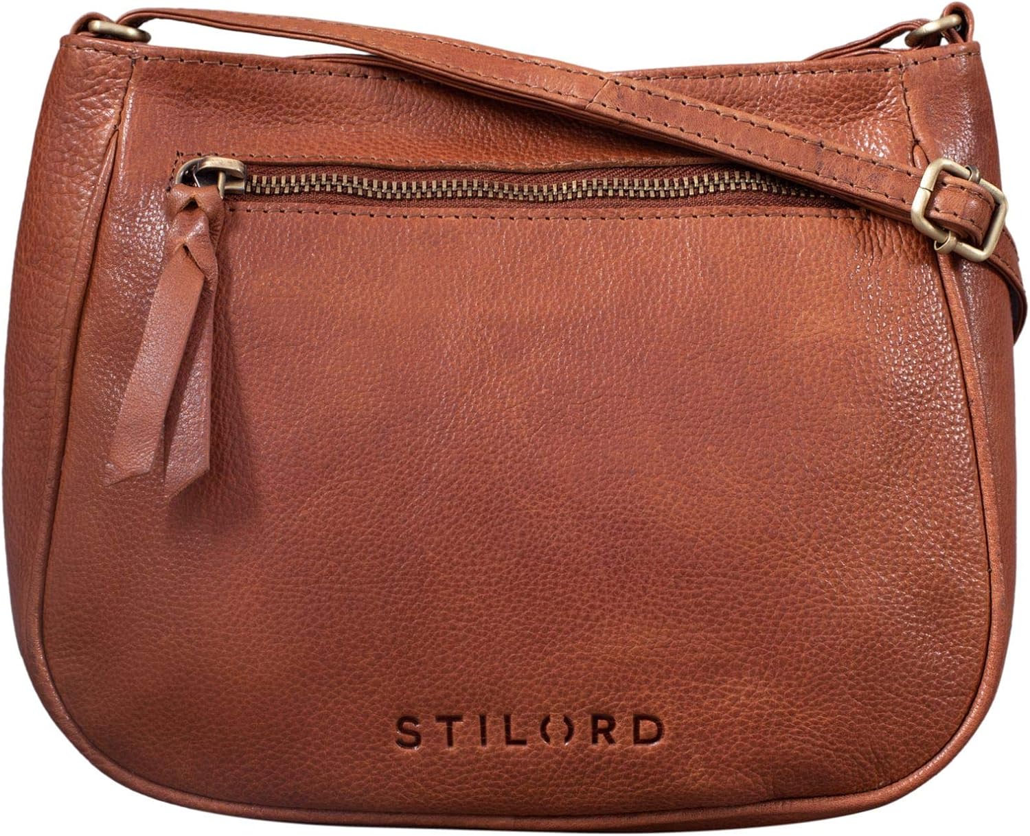 STILORD "Samira" Handbag Women Leather Small Vintage Ladies Tote Bag Satchel Crossbody Saddle Bag Bag in Genuine Leather Colour:Texas