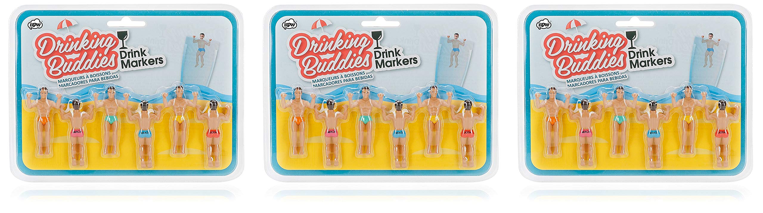 Buy NPW Drinking Buddies Cocktail/Wine Glass Markers, 6Count, Classic
