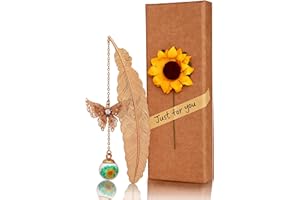 CHIPUZII CHIPUKIZI Gold Feather Bookmark with Butterfly Charm — Thoughtful Gift for Women and Book Lovers, Ideal for Mother’s Day, Teacher Appreciation, Birthday, Graduation, and Special Occasions