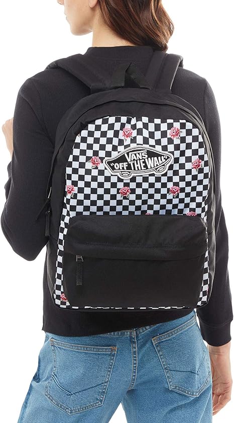 vans rose checkered realm backpack