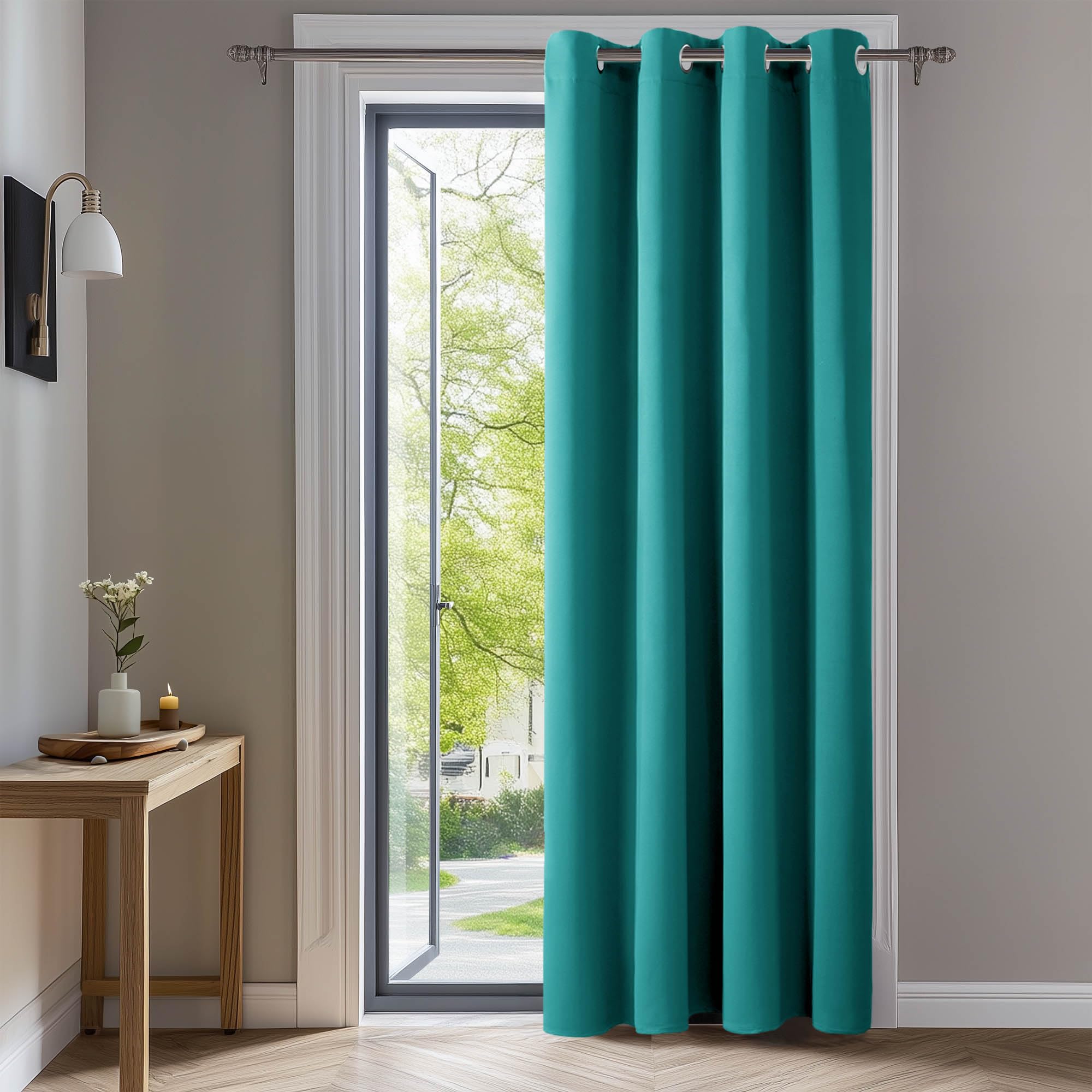 Deconovo Super Soft Solid Blackout Thermal Insulated Curtain Eyelet Curtain for Living Room 52"x 90" Turquoise 1 Panel