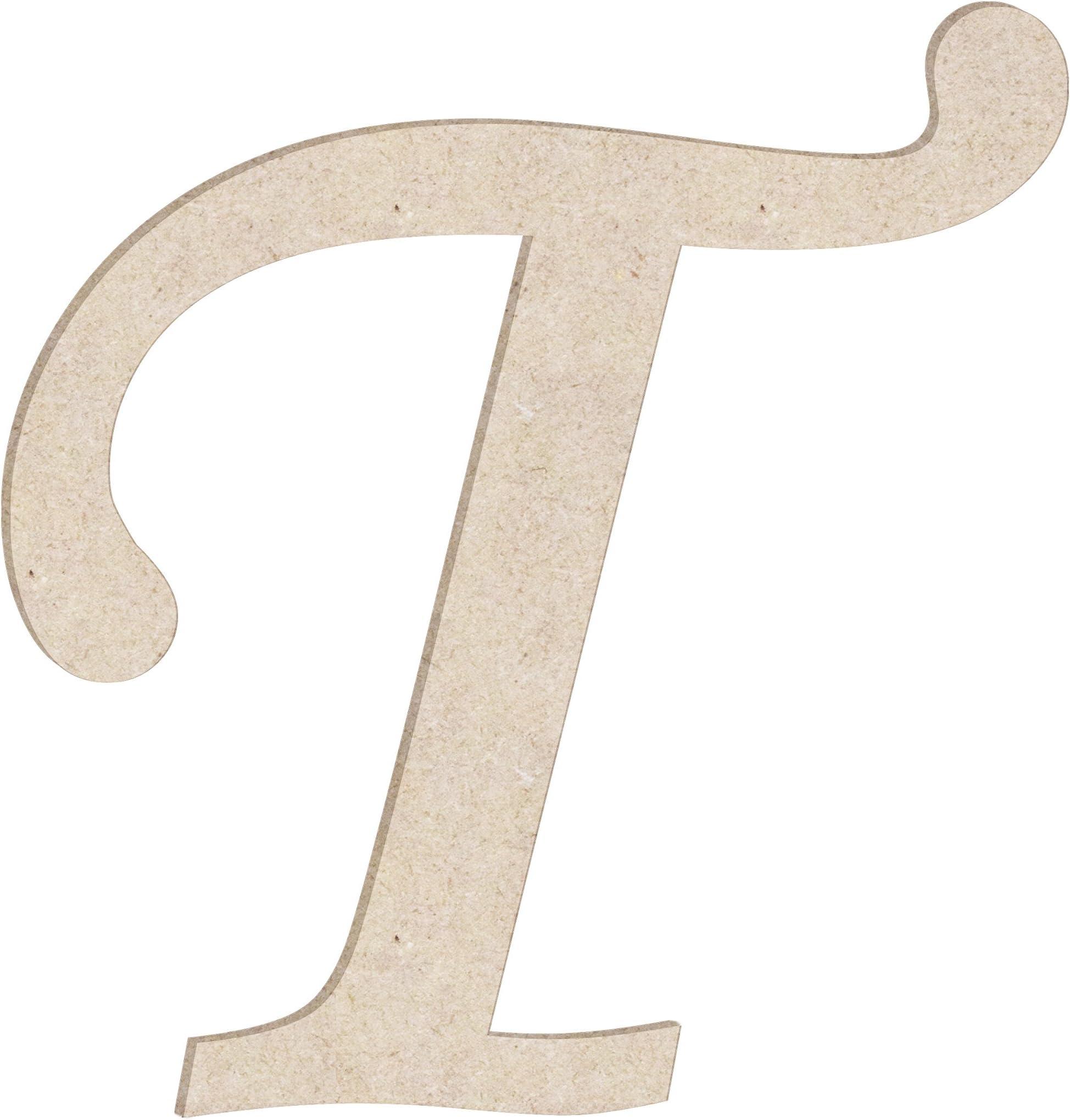 24" Monotype Unfinished Wood Letter Monogram T (Sizes 12"-30")